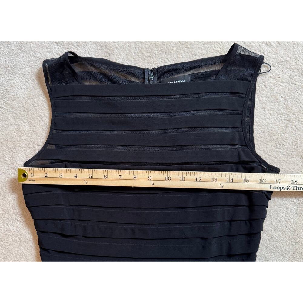 Adrianna Papell NEW Black Shutter Pleat Midi Dress Sleeveless Cocktail Size 10 - Picture 14 of 14